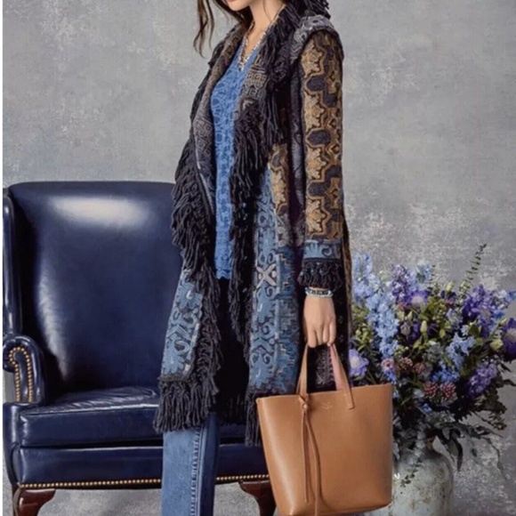 Johnny Was Tokley Fringed Embroidery Open-Front Duster NWT - Picture 9 of 15